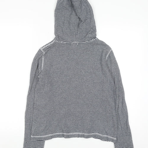 J.Crew Women’s Blue White Striped Cotton Pullover Hoodie XS