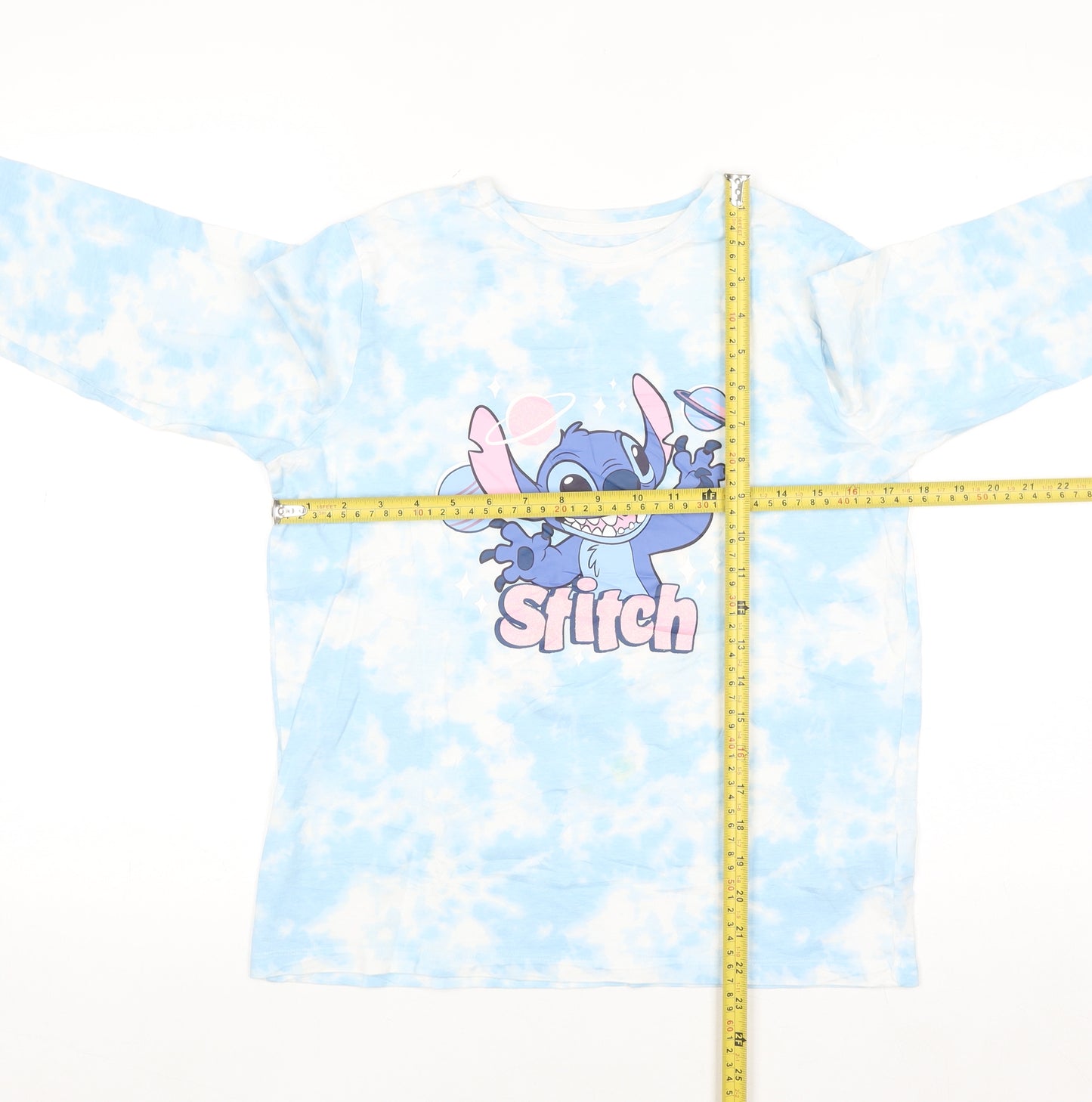 Disney Girls Blue Tie Dye Stitch Long Sleeve T-Shirt 12-13 Years 158cm