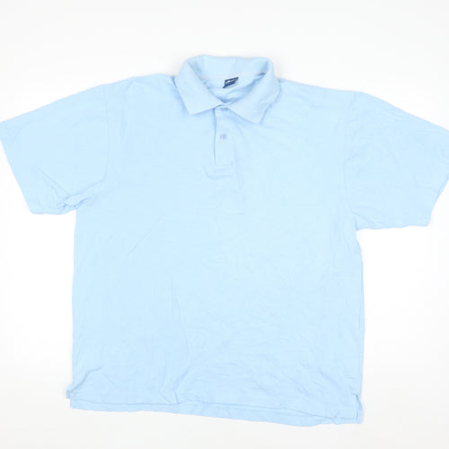 Chums Men's Blue Cotton Polo Shirt Size L Regular Fit