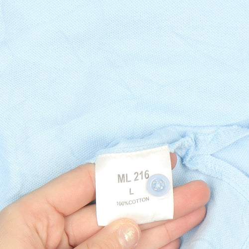 Chums Men's Blue Cotton Polo Shirt Size L Regular Fit