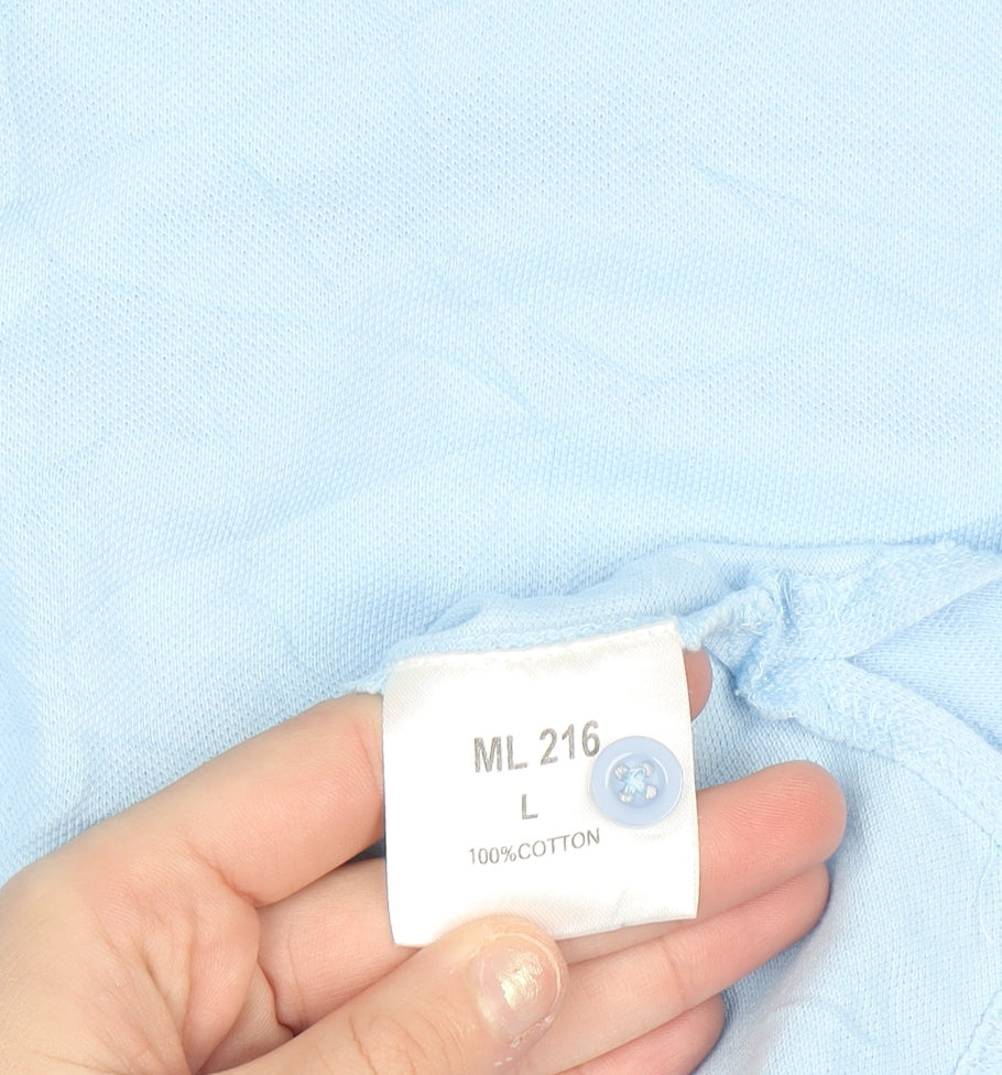 Chums Men's Blue Cotton Polo Shirt Size L Regular Fit