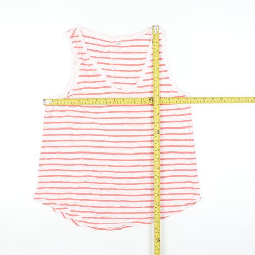 GAP Women’s Pink Striped Rayon Tank Top Size M Sleeveless Summer Casual