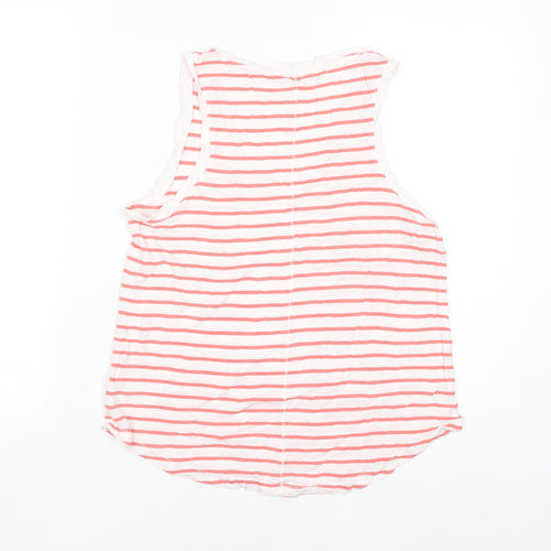 GAP Women’s Pink Striped Rayon Tank Top Size M Sleeveless Summer Casual