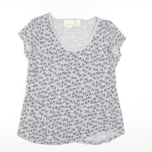 Cynthia Rowley Women's Grey Linen Floral T-Shirt Size S