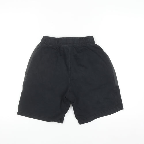 Nike Teens Black L Sweat Shorts with Logo and Elastic Waist