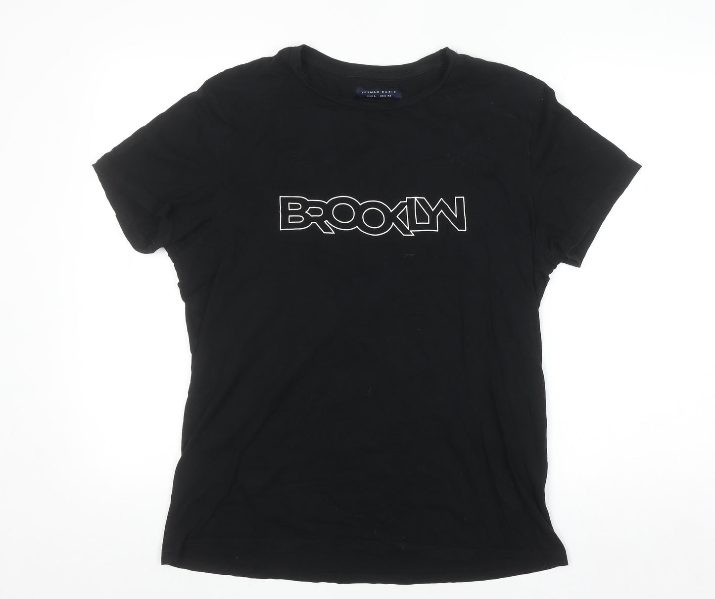 LFTMAN BASIC Men's Black Brooklyn Graphic Cotton T-Shirt Size L