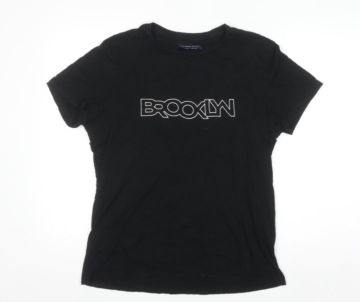 LFTMAN BASIC Men's Black Brooklyn Graphic Cotton T-Shirt Size L