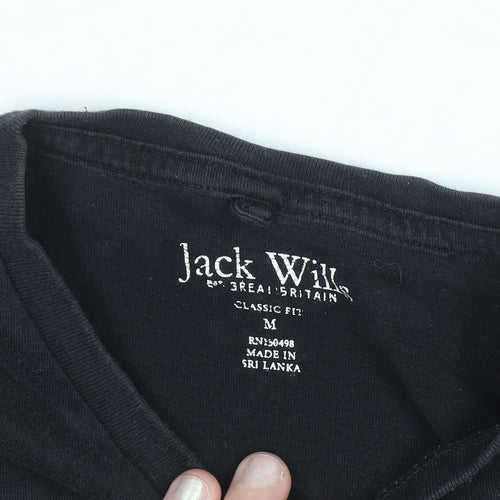 Jack Wills Men's Black Classic Fit Cotton Crew Neck T-Shirt M