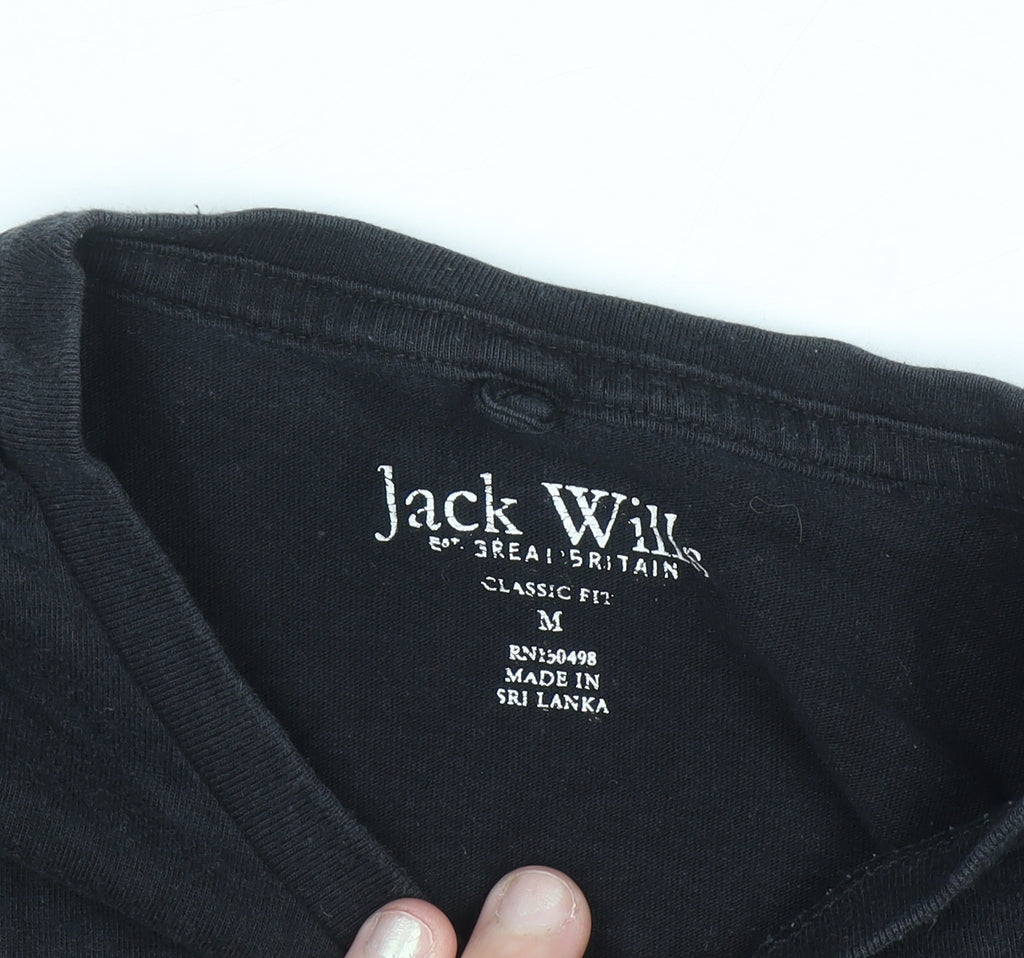 Jack Wills Men's Black Classic Fit Cotton Crew Neck T-Shirt M