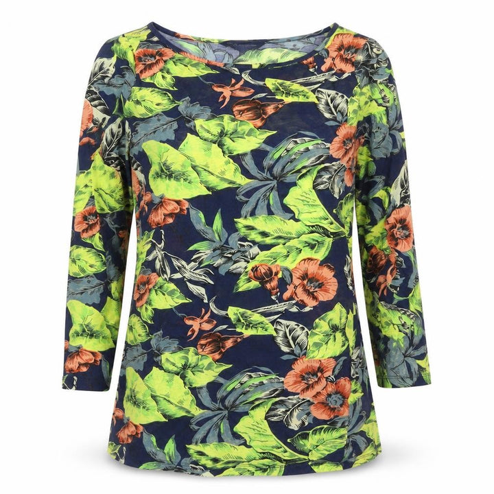 French Connection Women's Multicoloured Floral Cotton Tunic Blouse M
