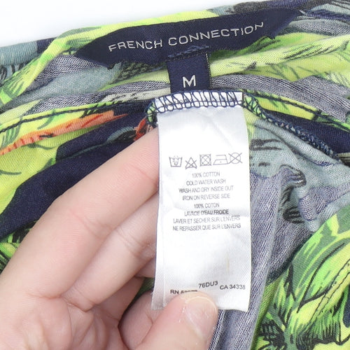 French Connection Women's Multicoloured Floral Cotton Tunic Blouse M