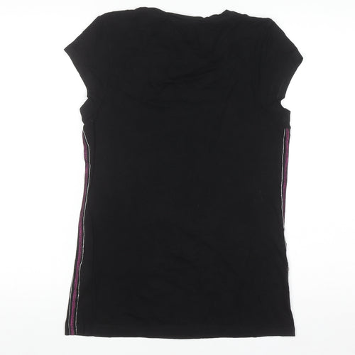 ELLE Sport Women's Black Short Sleeve Stretch T-Shirt UK 14