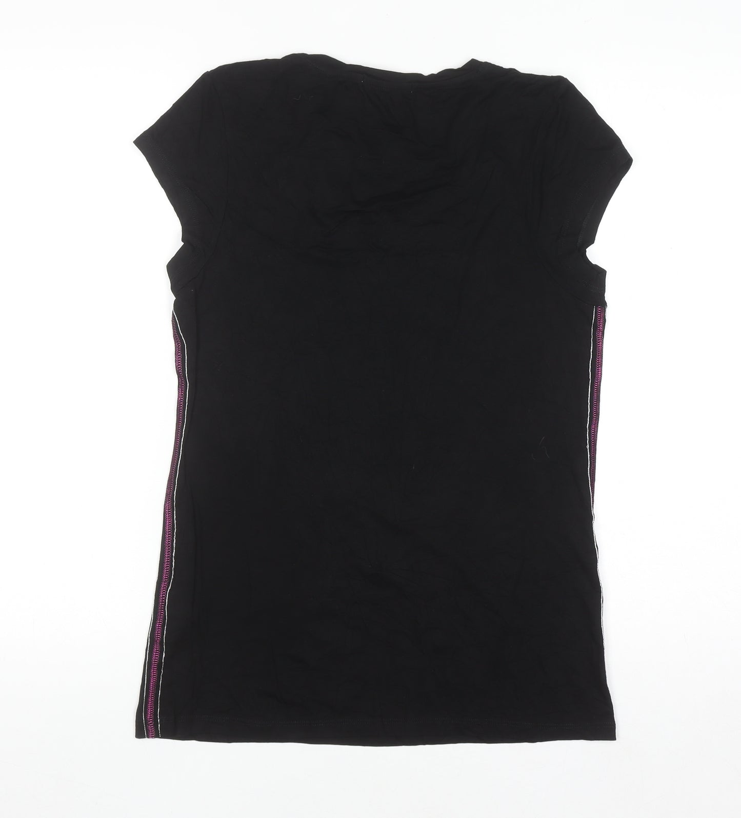 ELLE Sport Women's Black Short Sleeve Stretch T-Shirt UK 14