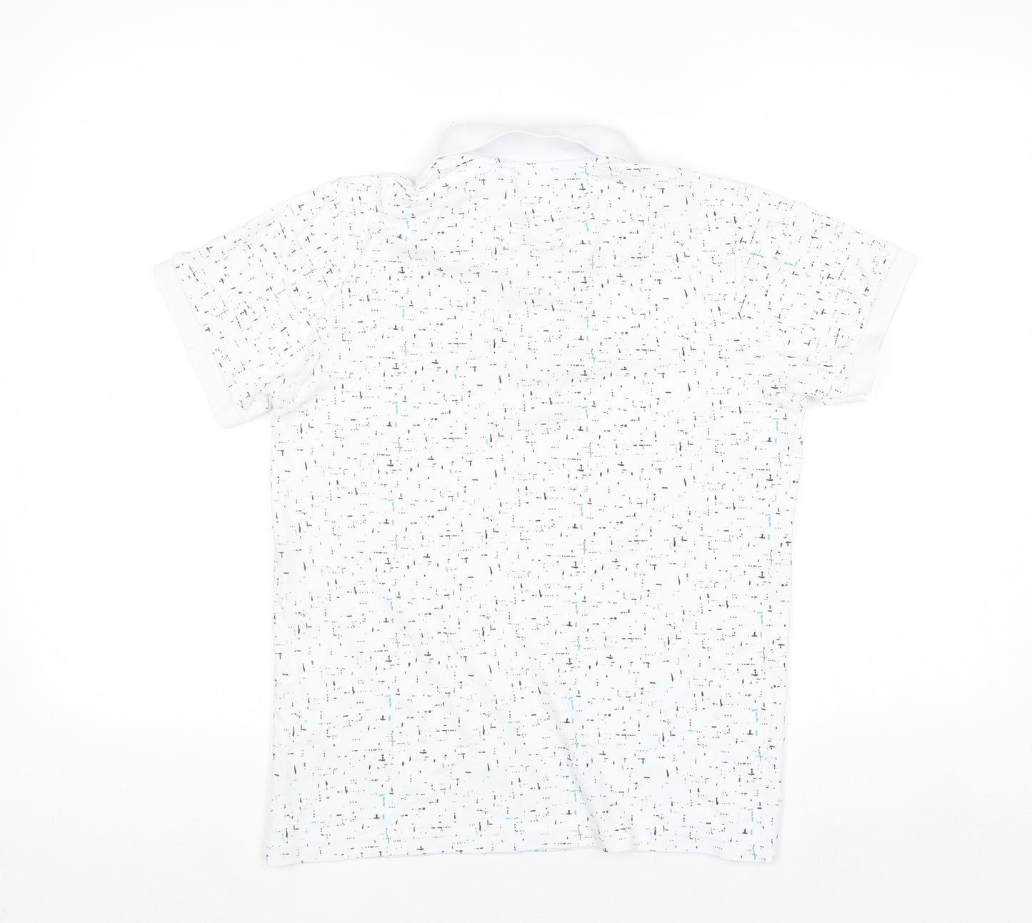 Lacoste Men White Graphic Print Cotton Stretch Polo Shirt M