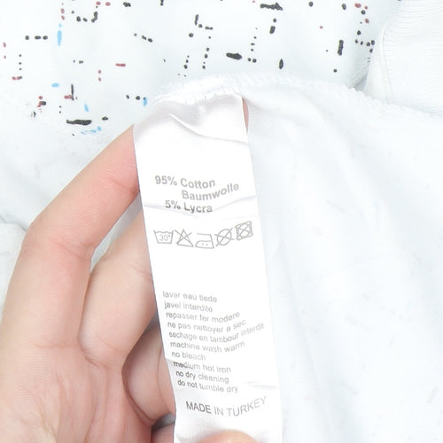 Lacoste Men White Graphic Print Cotton Stretch Polo Shirt M