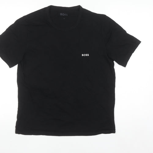 BOSS Men's Black Cotton Crew Neck Short Sleeve T-Shirt M