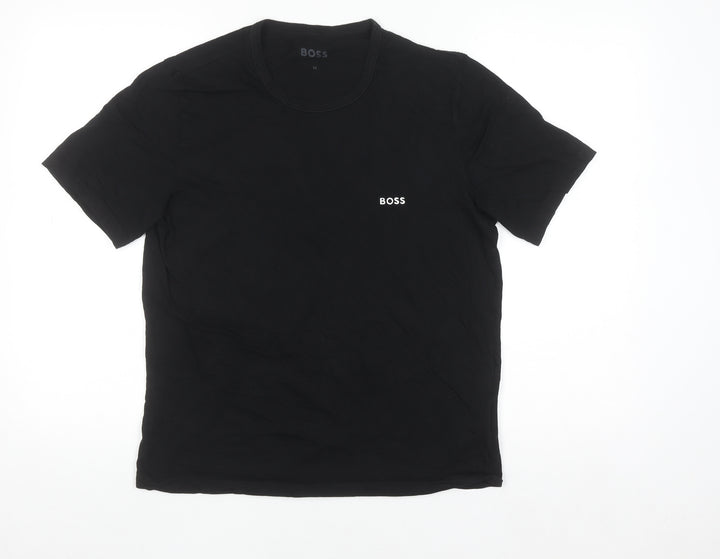 BOSS Men's Black Cotton Crew Neck Short Sleeve T-Shirt M
