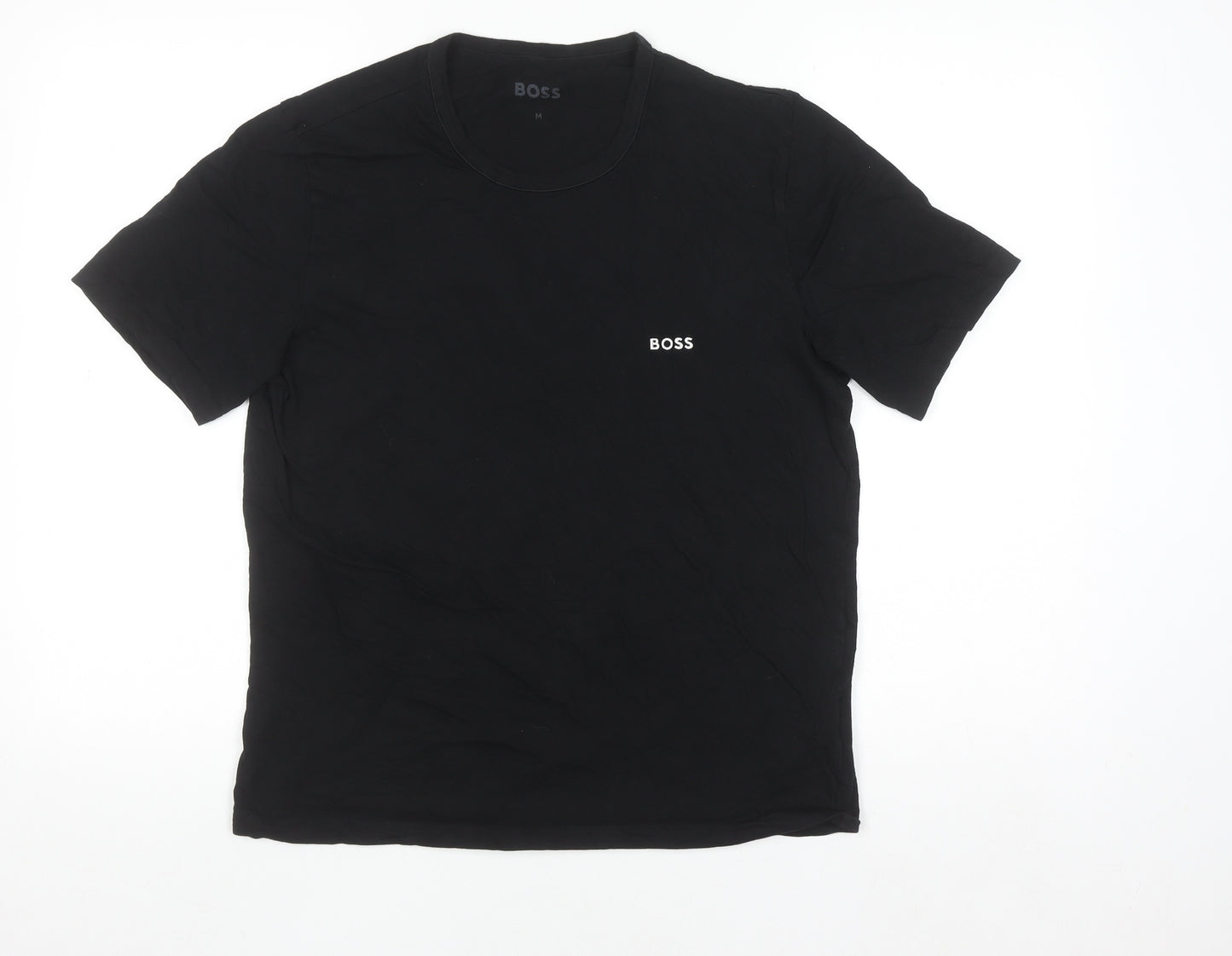BOSS Men's Black Cotton Crew Neck Short Sleeve T-Shirt M