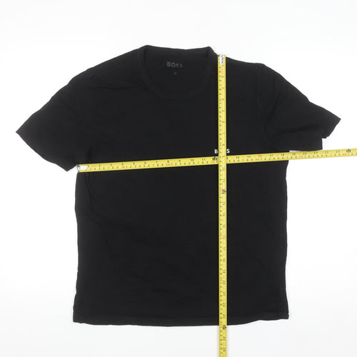 BOSS Men's Black Cotton Crew Neck Short Sleeve T-Shirt M