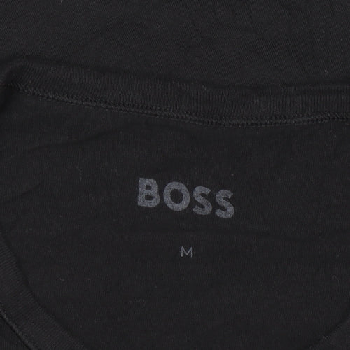 BOSS Men's Black Cotton Crew Neck Short Sleeve T-Shirt M
