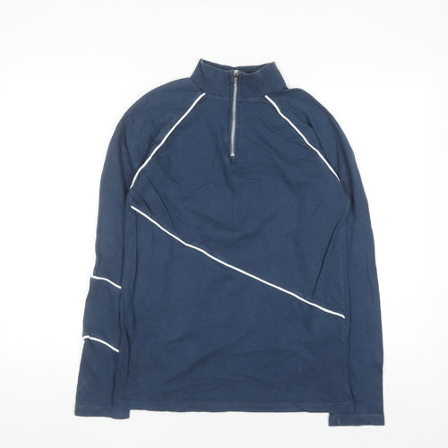 ASOS DESIGN Men's Blue XS 1/4 Zip Slim Fit Sweatshirt