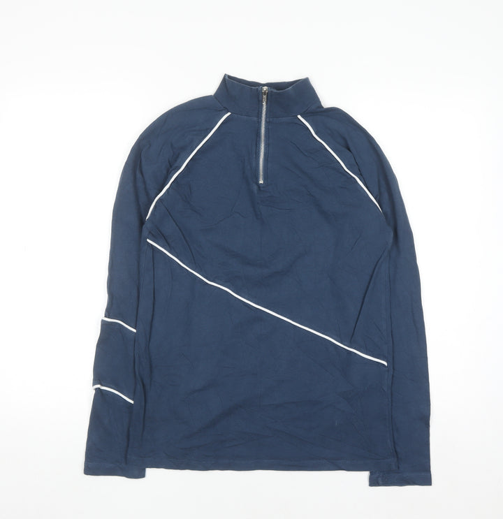 ASOS DESIGN Men's Blue XS 1/4 Zip Slim Fit Sweatshirt