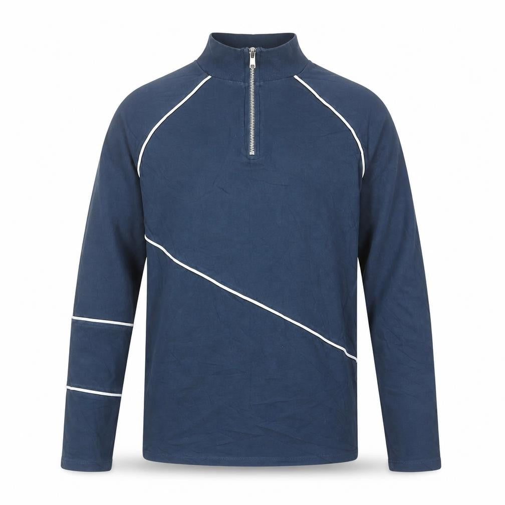 Front view of ASOS DESIGN Men's Blue XS 1/4 Zip Slim Fit Sweatshirt