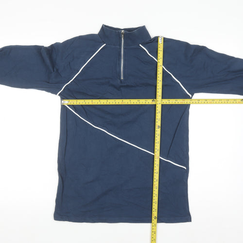 ASOS DESIGN Men's Blue XS 1/4 Zip Slim Fit Sweatshirt