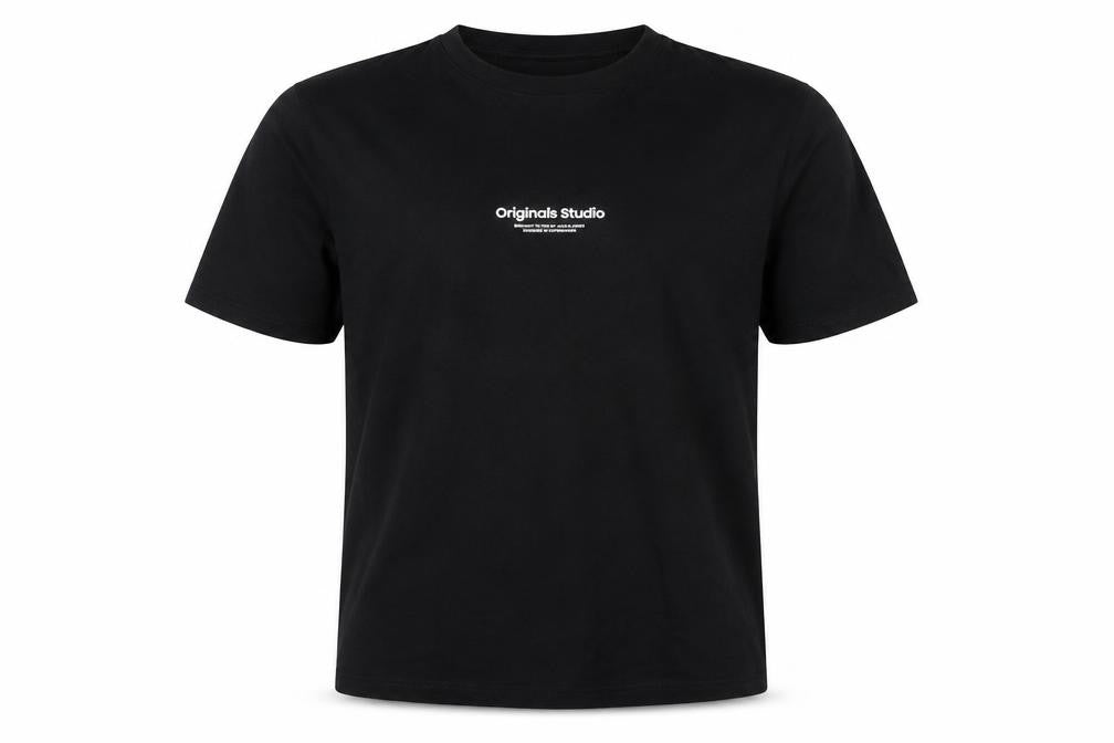 Jack & Jones Originals Studio Black Cotton Crew Neck Men's XXL T-Shirt