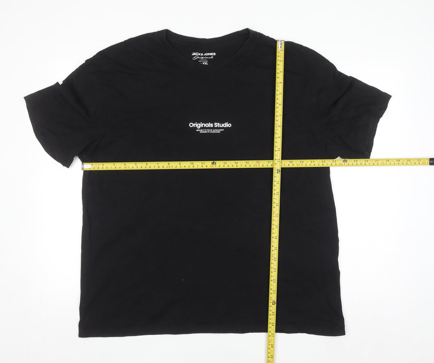 Jack & Jones Originals Studio Black Cotton Crew Neck Men's XXL T-Shirt