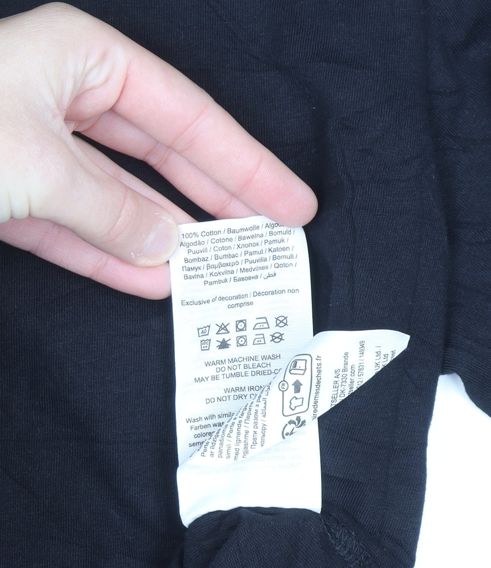 Jack & Jones Originals Studio Black Cotton Crew Neck Men's XXL T-Shirt