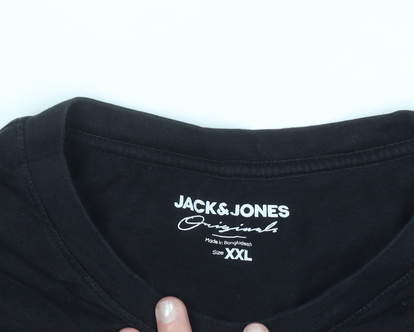 Jack & Jones Originals Studio Black Cotton Crew Neck Men's XXL T-Shirt