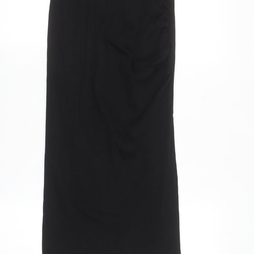 ZARA Women Black Midi Pencil Skirt Size S Stretch Cotton