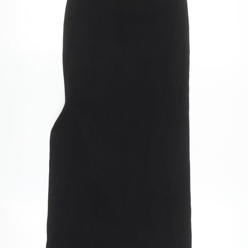 ZARA Women Black Midi Pencil Skirt Size S Stretch Cotton