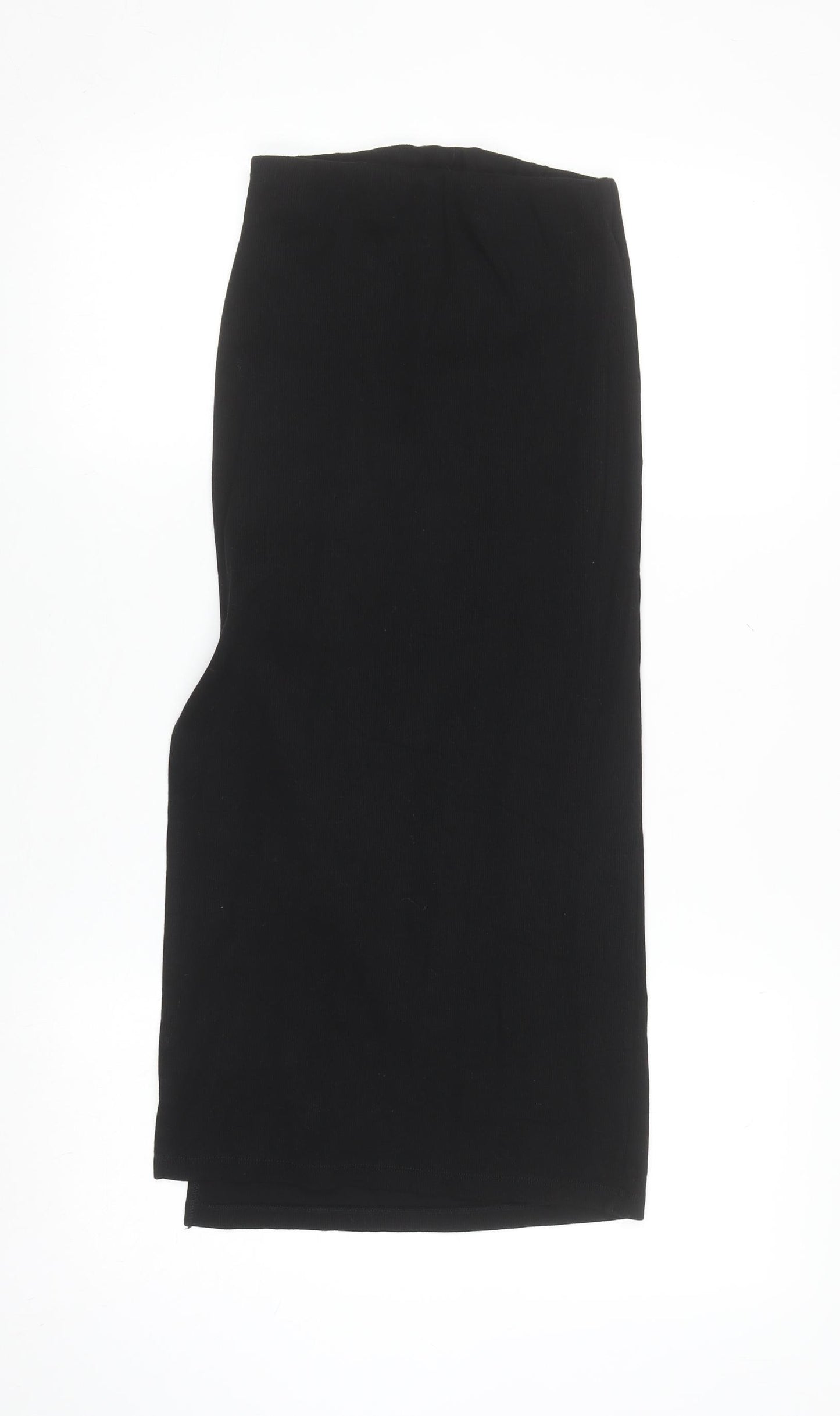 ZARA Women Black Midi Pencil Skirt Size S Stretch Cotton