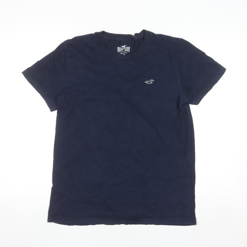 Hollister Men's Blue Crew Neck Cotton T-Shirt M