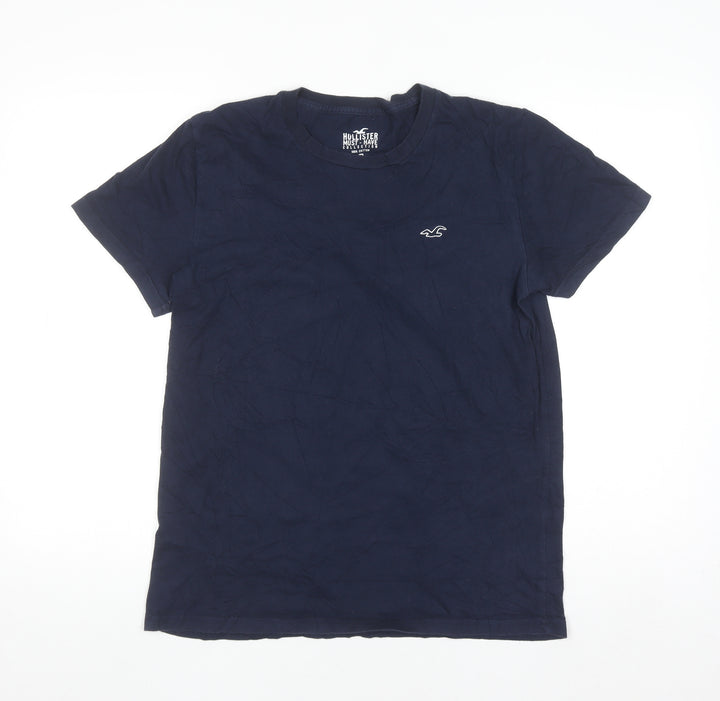 Hollister Men's Blue Crew Neck Cotton T-Shirt M