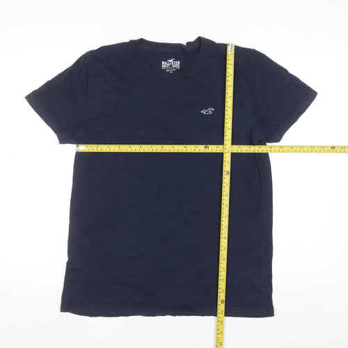 Hollister Men's Blue Crew Neck Cotton T-Shirt M