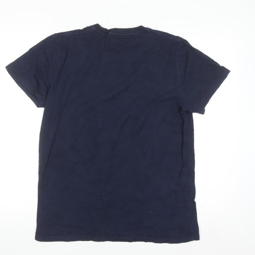 Hollister Men's Blue Crew Neck Cotton T-Shirt M
