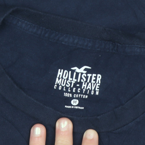 Hollister Men's Blue Crew Neck Cotton T-Shirt M