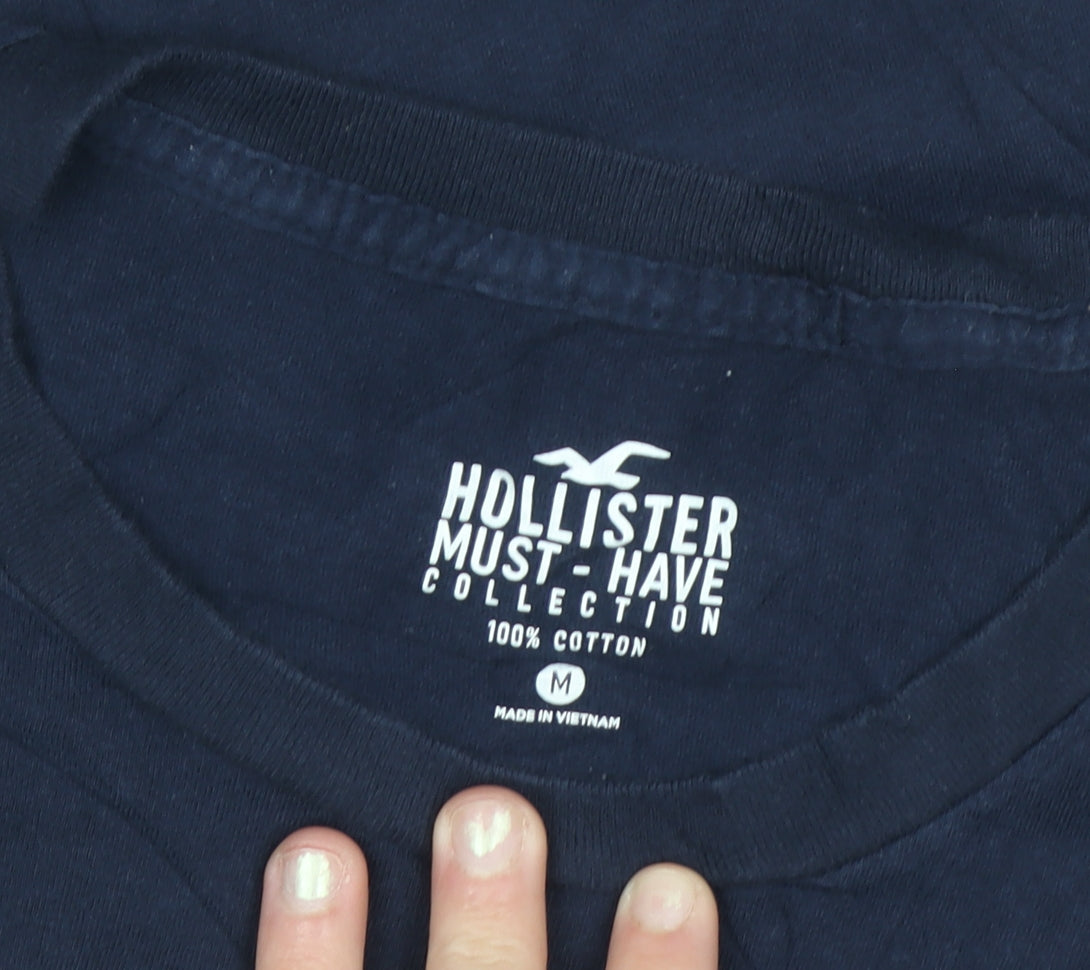 Hollister Men's Blue Crew Neck Cotton T-Shirt M