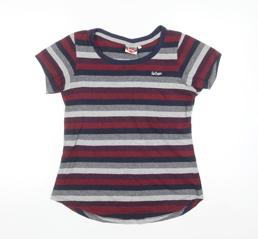 Lee Cooper Women's Multicoloured Stripe Crew Neck T-Shirt Size 10