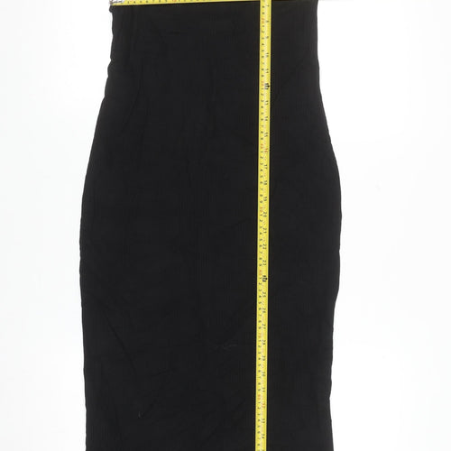 BASIC Women’s Black Bodycon Slip Dress Size 8 Stretch Knit