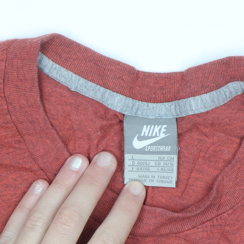 Nike Women’s Red Logo Sportswear T-Shirt Size L UK 14/16 Casual Top