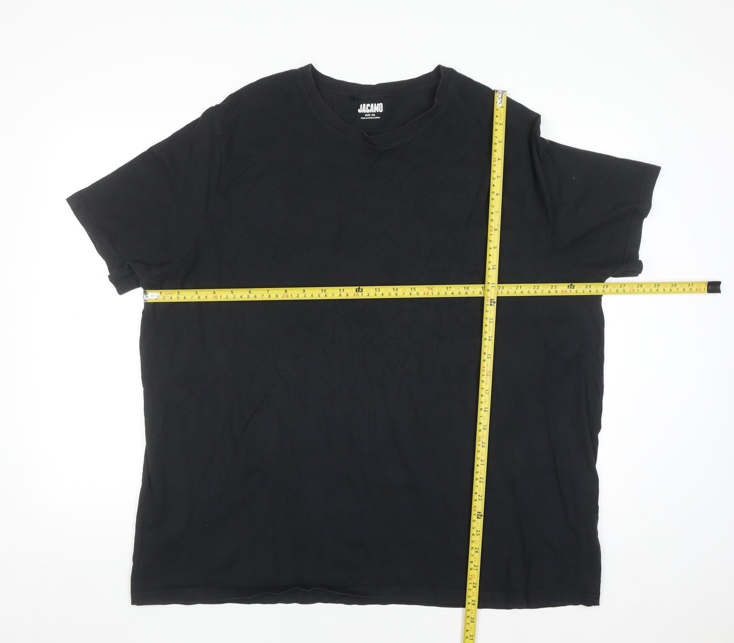 Jacamo Men's Black 2XL Crew Neck Cotton T-Shirt