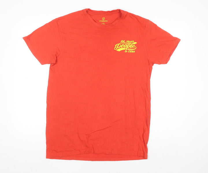 Uniworth Men's Red Cotton Music Graphic T-Shirt - Size L Smart Fit