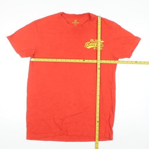 Uniworth Men's Red Cotton Music Graphic T-Shirt - Size L Smart Fit