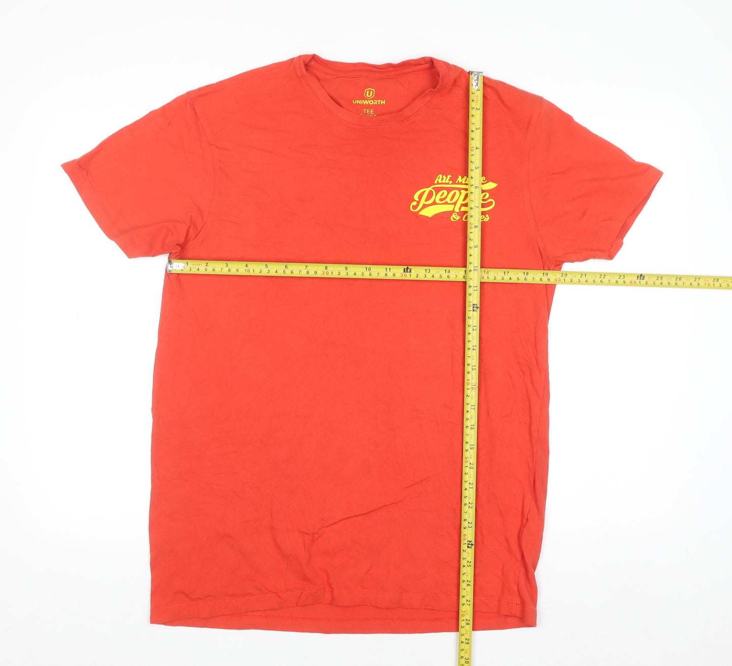 Uniworth Men's Red Cotton Music Graphic T-Shirt - Size L Smart Fit