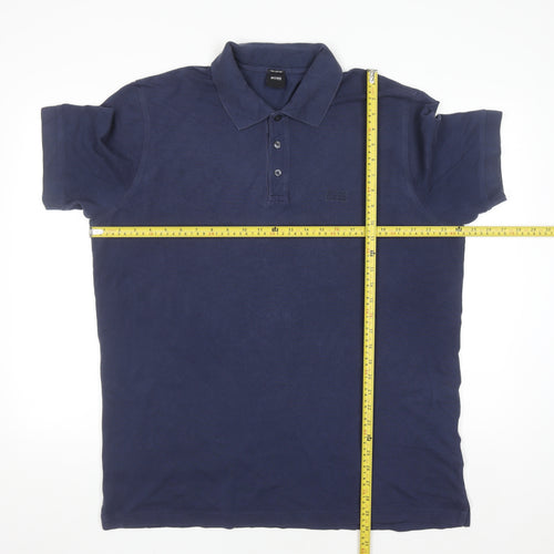 Hugo Boss Men's Blue Pima Cotton 2XL Polo Shirt