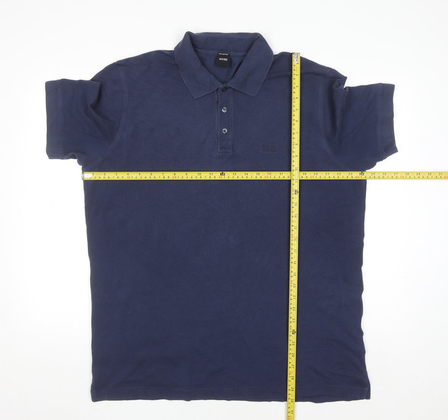 Hugo Boss Men's Blue Pima Cotton 2XL Polo Shirt